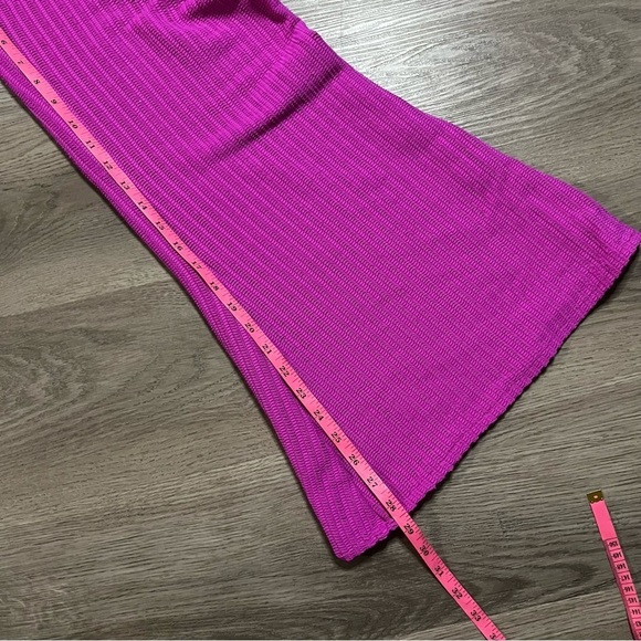 Mauve Womens Flare Wide Leg Beach Pants Knit Elastic Waist “L” on Aglet Size S/M - Picture 4 of 6